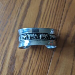 Tin Elephant Bangle Bracelet